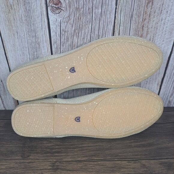 Rothy's Round Toe Light Gold Platinum Metallic Ballet Flats Women's Sz 9.5 (NIB) - Picture 10 of 11